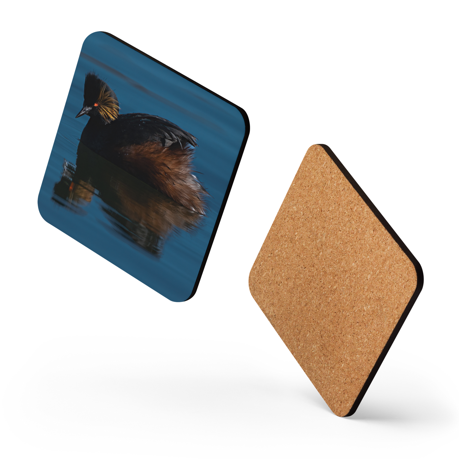 Eared GrebeCork-back Coaster - The Overland Diaries