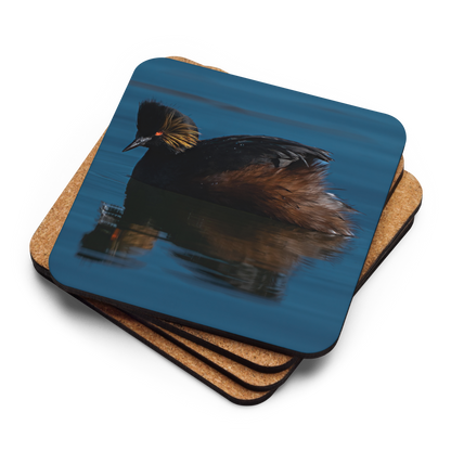 Eared GrebeCork-back Coaster - The Overland Diaries