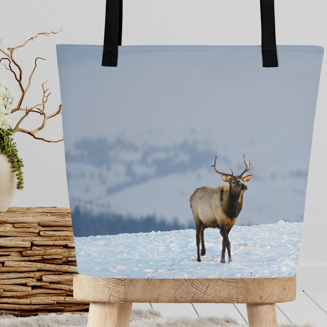 Elk beautiful light All-Over Print Large Tote Bag - The Overland Diaries