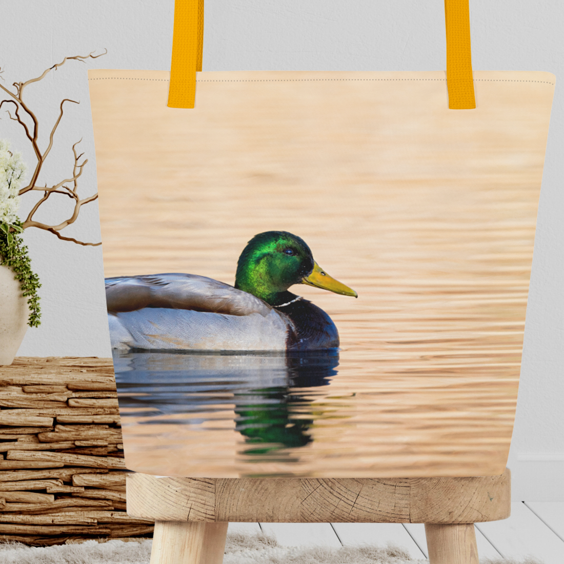 Mallard Duck All-Over Print Large Tote Bag - The Overland Diaries