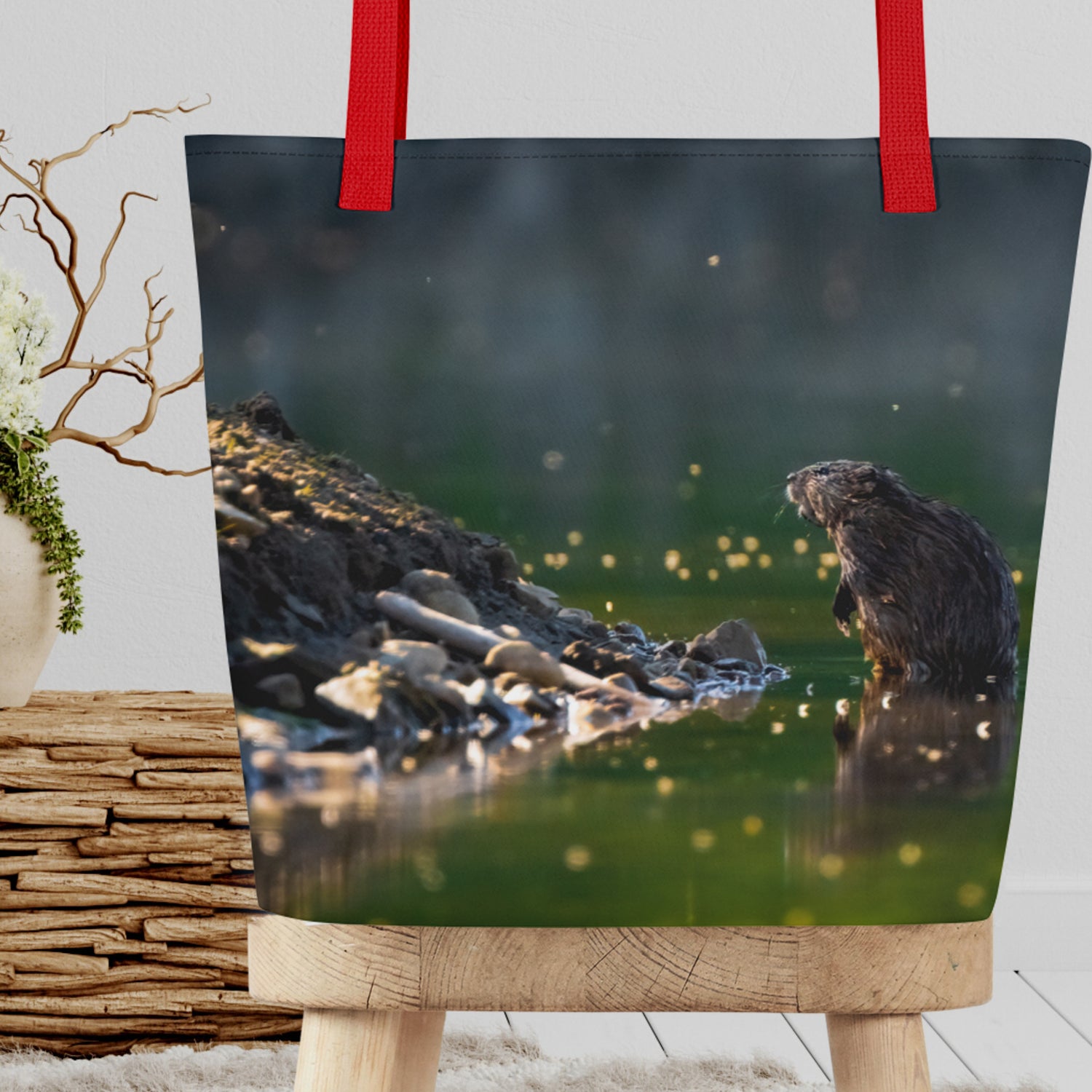 Muskrat All-Over Print Large Tote Bag - The Overland Diaries