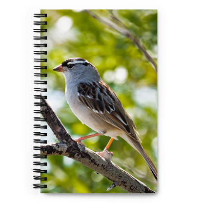 White-crowned Sparrow Spiral Notebook - The Overland Diaries