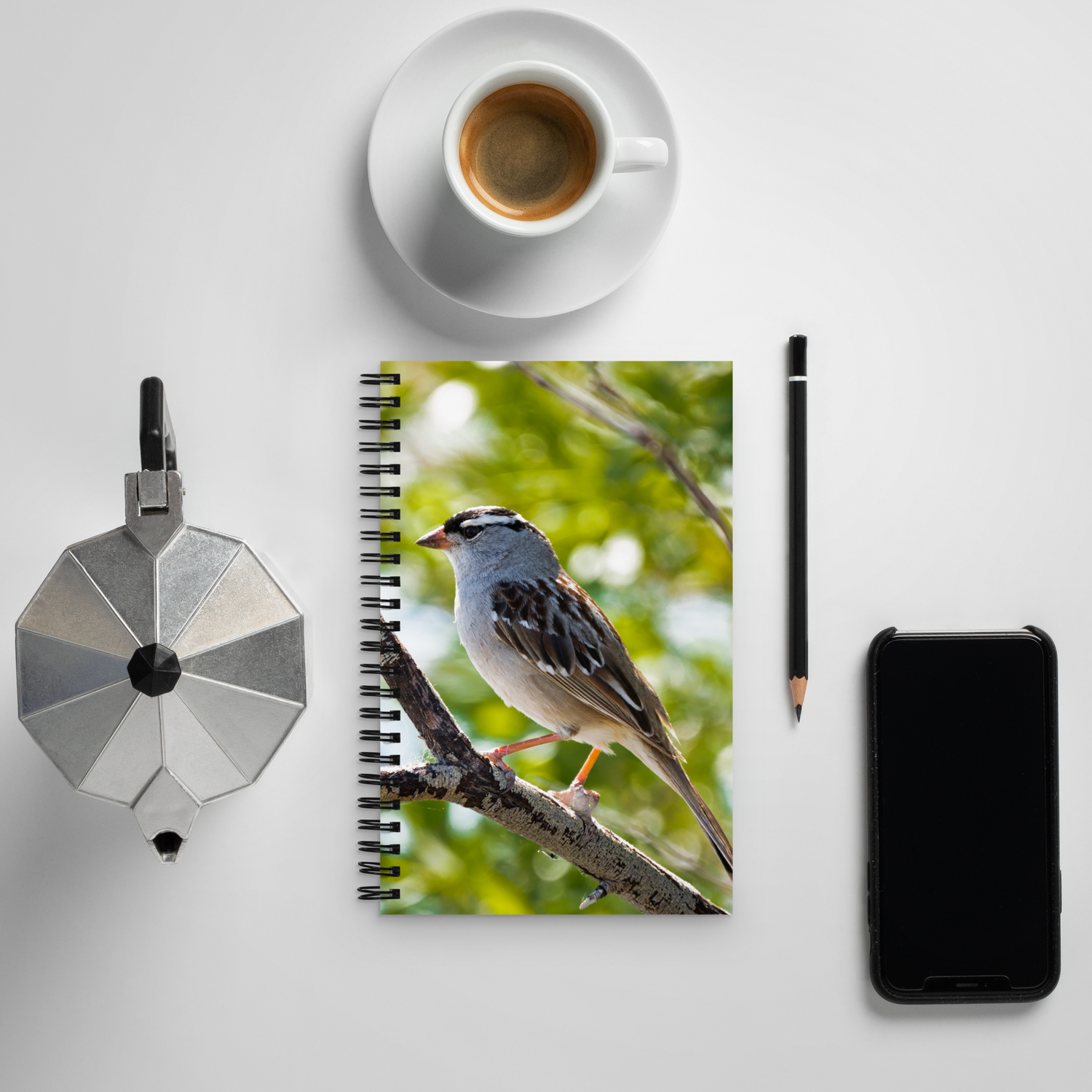 White-crowned Sparrow Spiral Notebook - The Overland Diaries